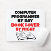 Book Lover Computer Programmer Mousepad (Mit Mouse)