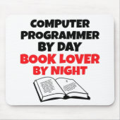 Book Lover Computer Programmer Mousepad (Vorne)