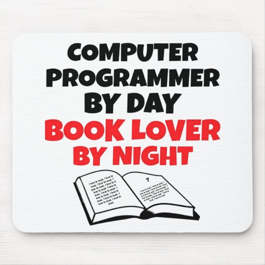 Book Lover Computer Programmer Mousepad (Vorne)