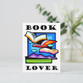"Book Lover" - Flying books & pages zum Lesen Postkarte (Stehend Vorderseite)