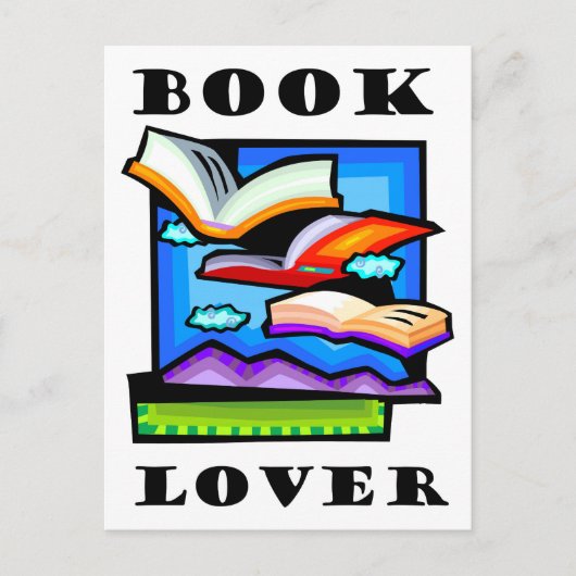 "Book Lover" - Flying books & pages zum Lesen Postkarte (Vorderseite)