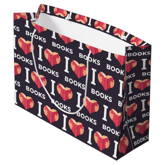 Book Lover Gift Bag Große Geschenktüte (Rückseite Schrägansicht)