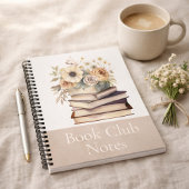 Book Lover Gift Floral Book Club Notebook Notizblock