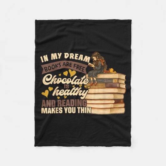 Book Lover Gift Reading Gift Sweet Chocolate Lover Fleecedecke (Vorderseite)