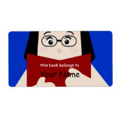 Book Lover Girl 2 Buchzeichen Label (Vorne)