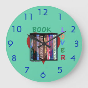 Book Lover Große Wanduhr