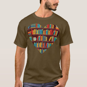 Book Lover Heart Shape Reading Club Librarian Book T-Shirt