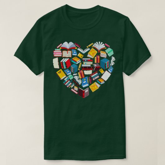 Book Lover Heart Shape reading club Librarian Libr T-Shirt (Design vorne)