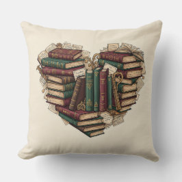 Book Lover Heart Throw Pillow Kissen