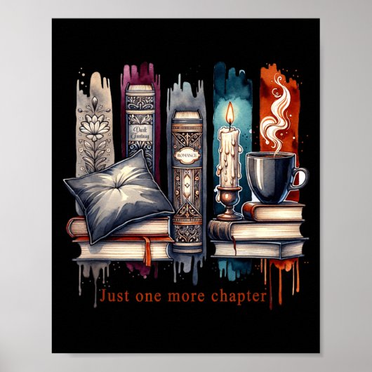 Book Lover, Just One More Chapter Funny Gift Men, Poster (Vorne)