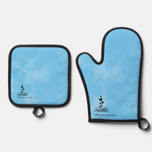 Book Lover Kitchen Oven Mitt Ofenhandschuh & Topflappen-Set (Vorderseite)