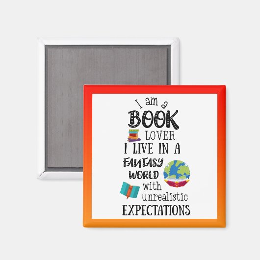 Book Lover Magnet (Vorderseite/Rückseite)