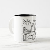 Book Lover Monogrammed Gift Zweifarbige Tasse (Vorderseite Links)