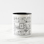 Book Lover Monogrammed Gift Zweifarbige Tasse (Mittel)