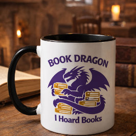 Book Lover Mug | Book Dragon I Hoard Books Coffee  Tasse