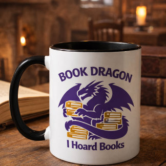Book Lover Mug | Book Dragon I Hoard Books Coffee  Tasse