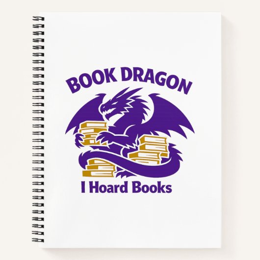 Book Lover Notebook | Book Dragon I Hoard Books Jo Notizblock (Vorderseite)