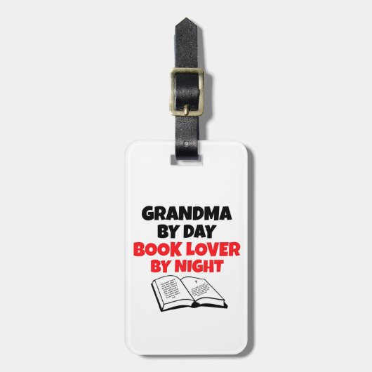 Book Lover Oma Gepäckanhänger (Vorderseite vertikal)