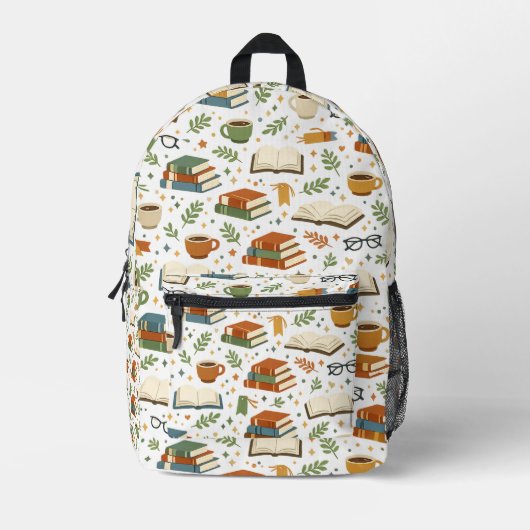 Book Lover Pattern Back To School Backpack Bedruckter Rucksack (Vorderseite)