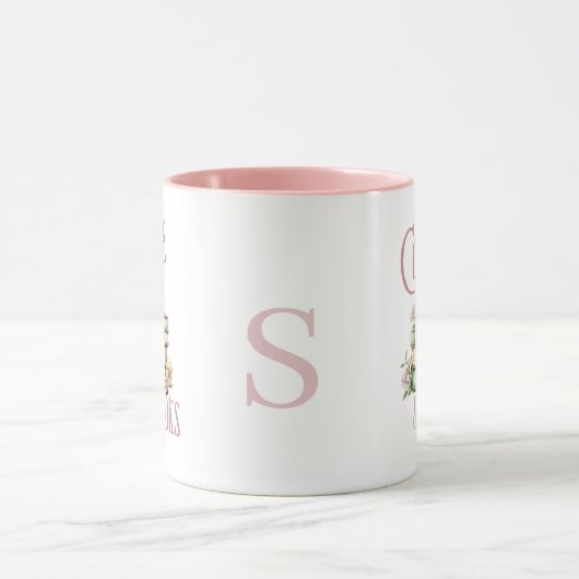 Book Lover Pink Handle Initial Mug Tasse (Zentrum)