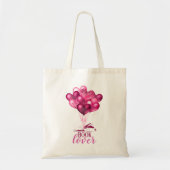 Book Lover Pink Heart Balloon Tragetasche (Vorne)