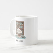 Book Lover Poodle Puppy Pastel Reading Mug Design Kaffeetasse (Vorderseite Links)