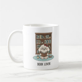 Book Lover Poodle Puppy Pastel Reading Mug Design Kaffeetasse