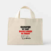 Book Lover Quilter Mini Stoffbeutel (Rückseite)