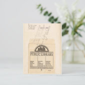 Book Lover, Reader, Ex Library Checkout Card Postkarte (Stehend Vorderseite)