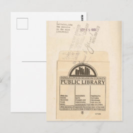 Book Lover, Reader, Ex Library Checkout Card Postkarte