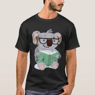 Book Lover Reader Reading Glasses Koala T-Shirt