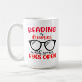 Book Lover Reading Glasses Nerd Bookworm Kaffeetasse (Links)