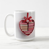 Book Lover Red Heart Shaped Gift Box Classic Mug Kaffeetasse (Links)