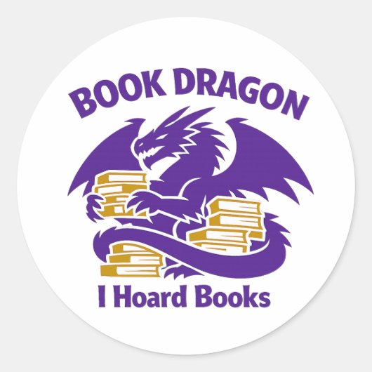Book Lover Sticker | Book Dragon I Hoard Books Vin (Vorderseite)