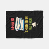 Book Lover - Tea Books Happy Fleecedecke (Vorderseite (Horizontal))