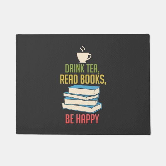 Book Lover - Tea Books Happy Fußmatte (Vorderseite)