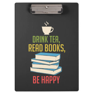 Book Lover - Tea Books Happy Klemmbrett
