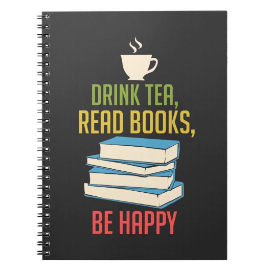 Book Lover - Tea Books Happy Notizblock (Vorderseite)