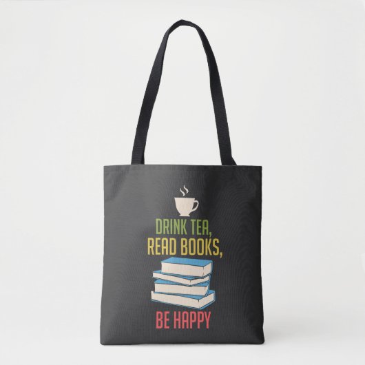 Book Lover - Tea Books Happy Tasche (Vorderseite)