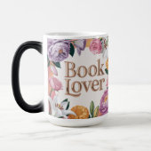 Book Lover White Floral Mug Verwandlungstasse (Links)