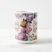 Book Lover White Floral Mug Verwandlungstasse (Zentrum)