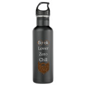 Book Lover Zero Chill Black Water Bottle Edelstahlflasche (Vorderseite)