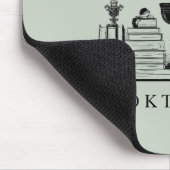 Book Lover's Black Cat Booktrovert Mousepad (Ecke)