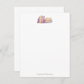 Book Lovers Bookish Theme Personalized Stationery Mitteilungskarte (Vorne/Hinten)