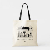 Book Lover's Cozy Academia Booktrovert Monogram Tragetasche (Rückseite)
