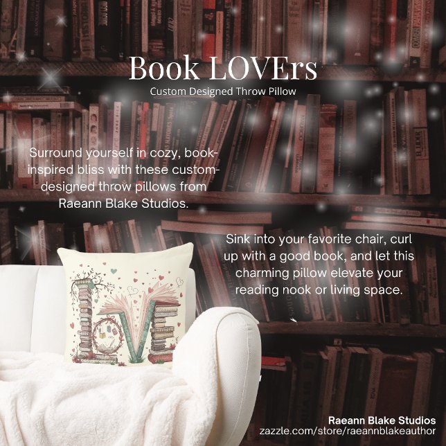 Book LOVErs Custom Designed Throw Pillow Kissen (Von Creator hochgeladen)