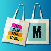 Book Lover's Eat Sleep Read Repeat Monogram Tragetasche
