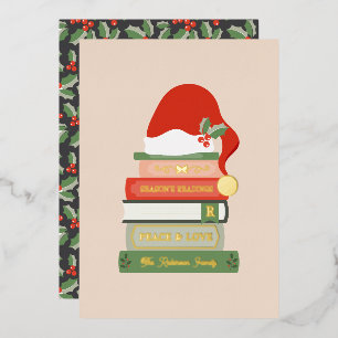 Book Lovers Foliday Card Folien Feiertagskarte