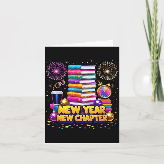 Book Lovers Happy New Year Chapter 2026 Bookworm F Karte (Vorderseite)