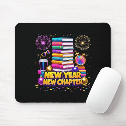 Book Lovers Happy New Year Chapter 2026 Bookworm F Mousepad (Mit Mouse)